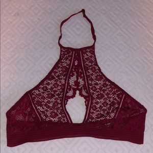 VS Burgundy Keyhole Bralette - Size Large